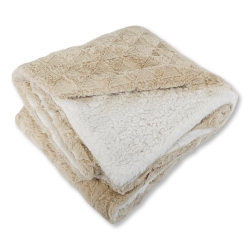 COTTON HOUSE - Ultra-Soft Faux Fur Sherpa Blanket, Twin Size In Beige