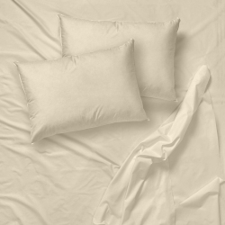 COTTON HOUSE - Wrinkle-Free Microfiber Sheet Set, Double Size In Beige