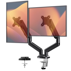 HUANUO Full Motion Monitor Mount Fits 2, 13"-27" Monitors With Gas Spring Arms for Effortless Adjustments