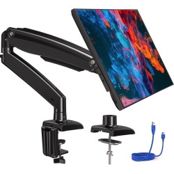 HUANUO Premium Gas Spring Monitor Arm, With Full Motion Adjustability Desk Mount Fits 22-35 Inch Screens