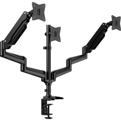 HUANUO Triple Monitor Stand, Adjustable Gas Spring Mount for 17 to 32 Inch Screens, Computer Desk Mount