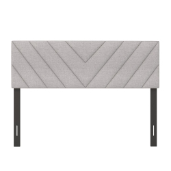 GYMAX Linen Fabric Upholstered Headboard Rectangular Headboard W/ Solid Wood Legs
