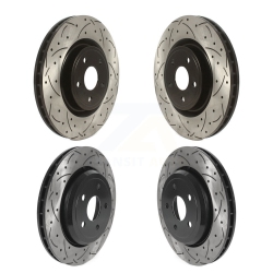 Front Rear Drill Slot Brake Rotors Kit for 13-16 Jeep Grand Cherokee With 4 Piston Caliper KD-100465