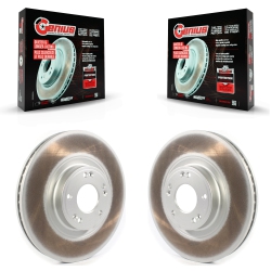 GENIUS Front Coated Disc Brake Rotors Pair for Hyundai Genesis Kg-101323