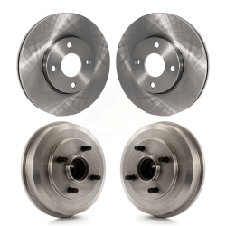 CMX Front Rear Disc Brake Rotors Drums Kit for 2005-2007 Ford Focus Wheel Bearing Included K8-102145