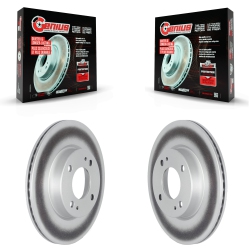 GENIUS Front Coated Disc Brake Rotors Pair for 2017-2024 Mitsubishi Mirage G4 Kg-101333