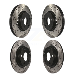 Front Rear Coat Drill Slot Disc Brake Rotors Kit for 2019-2021 Mazda 6 Naturally Aspirated KD-100393