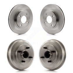 CMX Front Rear Disc Brake Rotors Drums Kit for Ford Focus Wheel Bearing Included K8-102146