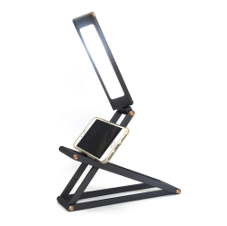 BAZZ T19175Dg Foldable Integrated Led Wireless Table Lamp Dark 8.5 In Gray