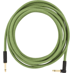 FENDER Festival Hemp Instrument Cable - Straight / Angled 18.6' In Green