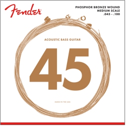 FENDER 7060 Phosphor Bronze Acoustic Bass Strings - Medium Phosphor Bronze Wound 45-100