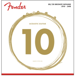FENDER 80/20 Bronze Acoustic Guitar Strings - Ball End 10-48