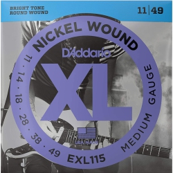 D'ADDARIO Exl115 Xl Nickel Wound Electric Guitar Strings - Medium/blues-Jazz Rock 11-49