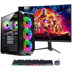 AQVIN Aqb70 Gaming PC Desktop Tower ~ 27 Inch Curved Gaming Monitor, Intel Core I7 Up to 4.6Ghz, 32GB Ram 2Tb SSD Geforce Rtx 3060 12GB Ddr6 HDMI
