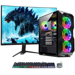 AQVIN Gaming PC Aqb70 Desktop Computer Tower | New 27-Inch Curved Gaming Monitor | Intel Core I7 Cpu Up to 4.0Ghz 32GB Ram 2Tb SSD Geforce Rtx 3050