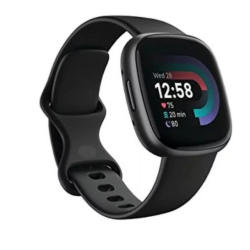 FITBIT Refurbished Good- Versa 4 Smartwatch With Premium & Heart Rate Monitor - In Black