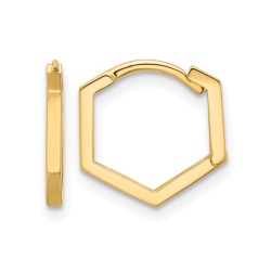 GEM AND HARMONY 14K Gold Polished Geometric Hoop Earrings In Yellow
