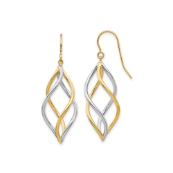 GEM AND HARMONY 14K Gold Dangle Twist Dangle Earrings In Yellow