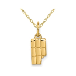 GEM AND HARMONY 14K Gold Fancy Chocolate Charm Pendant Necklace With Chain In Yellow