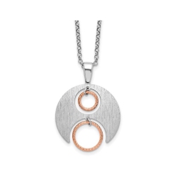 GEM AND HARMONY Sterling Semi-Circle Necklace Pendant With Chain In Silver