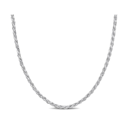 GEM AND HARMONY Sterling Rope Chain Necklace With Lobster Clasp (18 Inches 2.2Mm) In Silver
