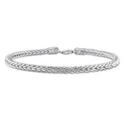 GEM AND HARMONY Foxtail Chain Bracelet In Sterling (9.00 Inches) In Silver