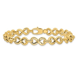GEM AND HARMONY 14K Gold Link Infinity Bracelet (7.50 Inches) In Yellow