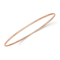GEM AND HARMONY 14K Rose Gold Polished Slip-On Bangle Bracelet (1.5Mm) In Pink