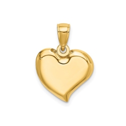 GEM AND HARMONY 14K Gold Polished Teardrop Heart Charm Pendant (No Chain) In Yellow