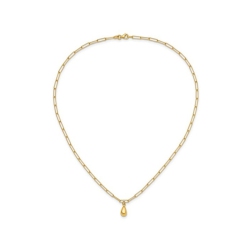 GEM AND HARMONY 14K Gold Teardrop Paperclip Link Necklace In Yellow