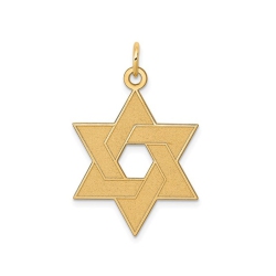 GEM AND HARMONY 14K Gold Star Of David Pendant Necklace (No Chain) In Yellow