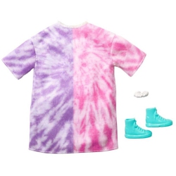 BARBIE Fashion Pack Of Doll Clothes, Pink/purple Long Shirt, Shoes & Bracelet