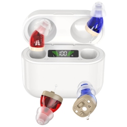 MEDCA Rechargeable In-Ear Hearing Amplifiers for Seniors - Digital Cic Pair, Enhanced Sound Quality, Noise Reduction, And A Power Display For