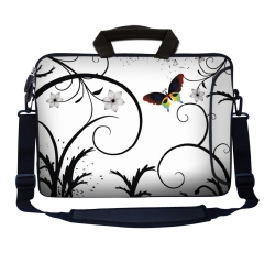 LSS 13.3 Inch Laptop Sleeve Bag Notebook \w Extra Side Pocket, Soft Carrying Handle & Shoulder Strap for 12" 12.1" 13" 13.3" - Butterfly Escape