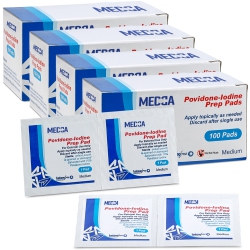 MEDCA Iodine Prep Pads - (Box Of 400 Count) Iodine Prep Solution Pads, 10% Povidone Iodine Swabs for Individual Disposable Cotton First Aid