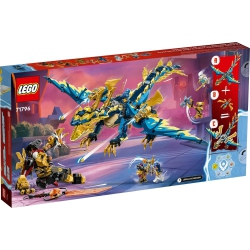 LEGO Ninjago Elemental Dragon Vs. The Empress Mech 71796 Building Toy Set, Features A Dragon, Mech, Ninja Flyer And 6 Minifigures, Gift for Boys And