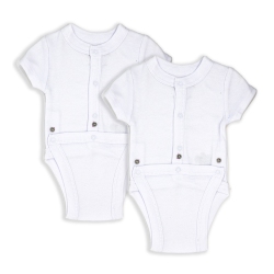 TENDERTYME Necessities By 2-Pack Diaper Vests - (Preemie, Up to 7 Lbs) In White