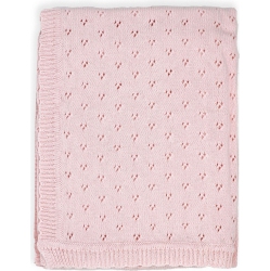 BABY MODE Pointelle Knit Blanket - Blush In Pink