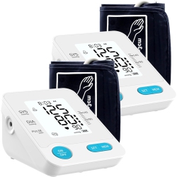 MEDCA Upper Arm Blood Pressure Monitors - (Pack Of 2) Large Adjustable Cuff - Automatic Bp Machine \w Large Backlit Lcd Display And 120 Memory