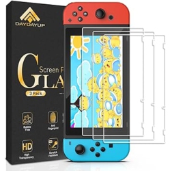 WINGOMART [3 Pack] Screen Protector Tempered Glass Compatible W/ Nintendo Switch, Transparent HD Clear Anti-Scratch Screen Protector for Nintendo