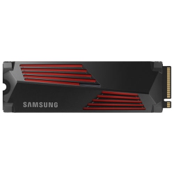 SAMSUNG Refurbished (Good) 990Pro 1Tb Nvme PCi-E Internal Solid State Drive With Heatsink (Mz-V9P1T0Cw) - In Black/red