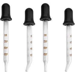 MEDCA Eye Dropper - (Pack Of 4) Bent & Straight Tip Calibrated Glass Medicine Droppers for Medications Or Essential Oils Pipette Dropper for Accurate