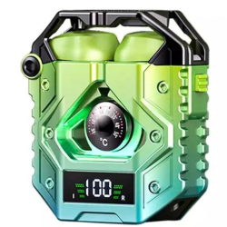 TUTT H9 Tws Wireless Metal Zinc Alloy Gaming Headset \w Mic Bt5.3 | Thermometer | Large Battery Capacity Headphone Enc Noise Cancellation Gaming