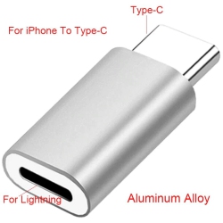 SUPERSHIELD Lightning to Type C Adapter Type C Charger Cable Converter Port - In Silver