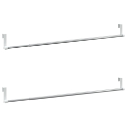 VIDAXL Curtain Rails 2 PCs And Silver 60-105 Cm Aluminium In White