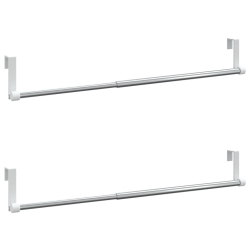 VIDAXL Curtain Rails 2 PCs And Silver 40-60 Cm Aluminium In White