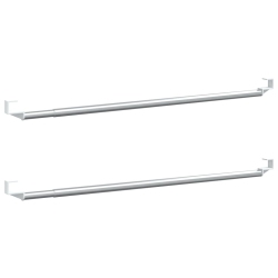 VIDAXL Curtain Rails 2 PCs And Silver 40-60 Cm Aluminium In White