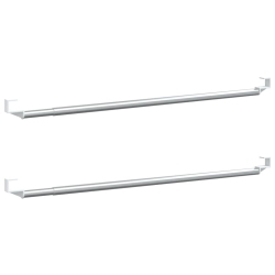 VIDAXL Curtain Rails 2 PCs And Silver 60-105 Cm Aluminium In White
