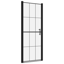 VIDAXL Shower Door Tempered Glass 81X195 Cm In Black