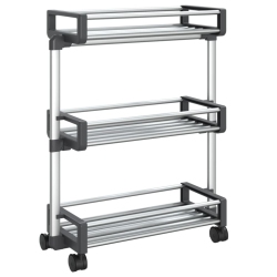 VIDAXL Storage Trolley 59X20X75 Cm Aluminium